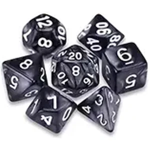 7 Polyhedral Abyss Dice Set - Nether Dark / Yellow (AB0020) - Image 2