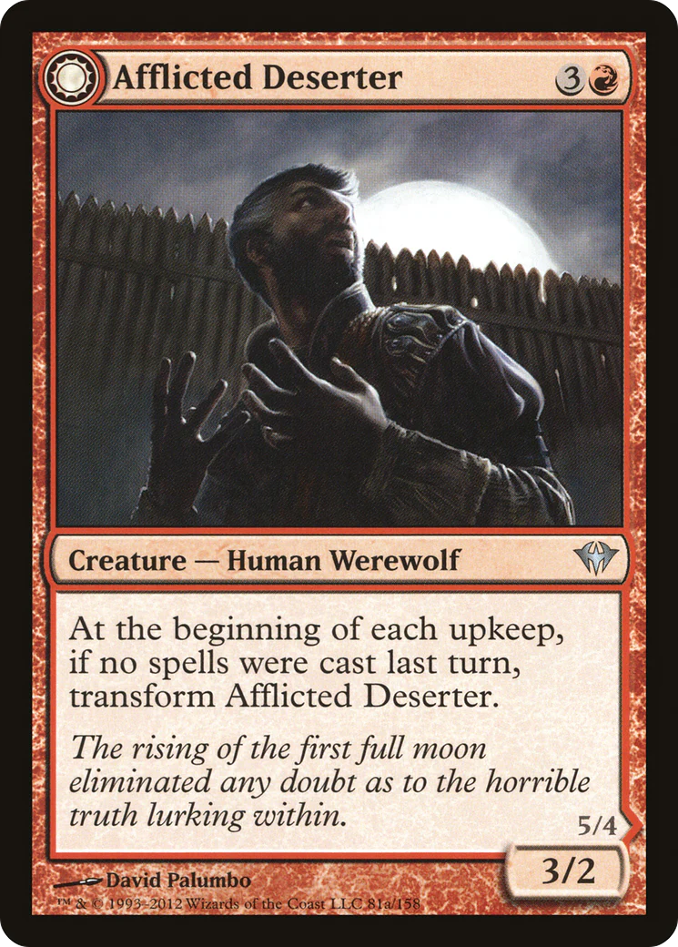 Afflicted Deserter // Werewolf Ransacker (DKA-081) - Dark Ascension: (Double Faced Transform) Foil - Image 2