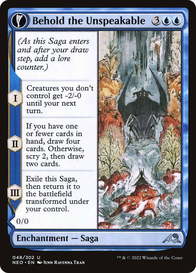 Behold the Unspeakable // Vision of the Unspeakable (NEO-048) - Kamigawa: Neon Dynasty: (fandfc, enchantment) - Image 6