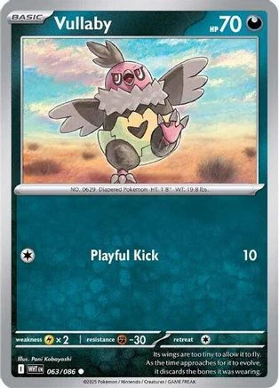 Vullaby 063/086  - Reverse Holofoil SV White Flare - Common