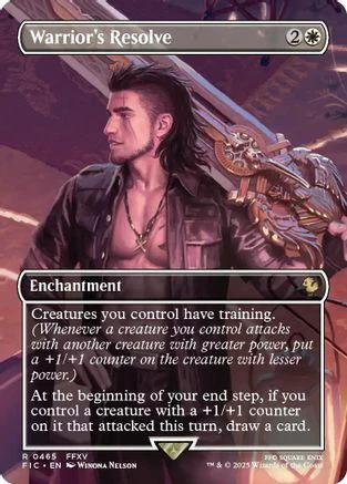 Warrior's Resolve (Borderless) (FIC-465) - Commander: FINAL FANTASY Foil